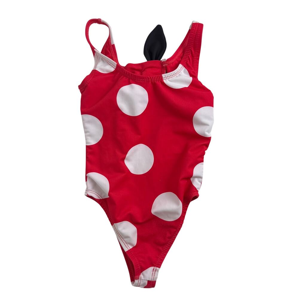 Disney Minnie Mouse Baby Girls Toddler One-Piece Polka Dot Red Swimsuit XS